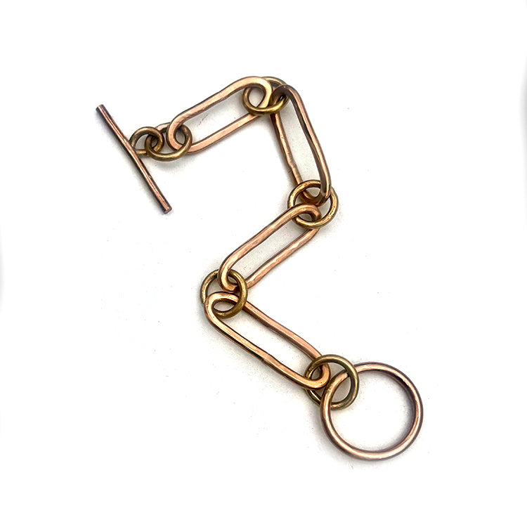 Bronze super chunky toggle bracelet