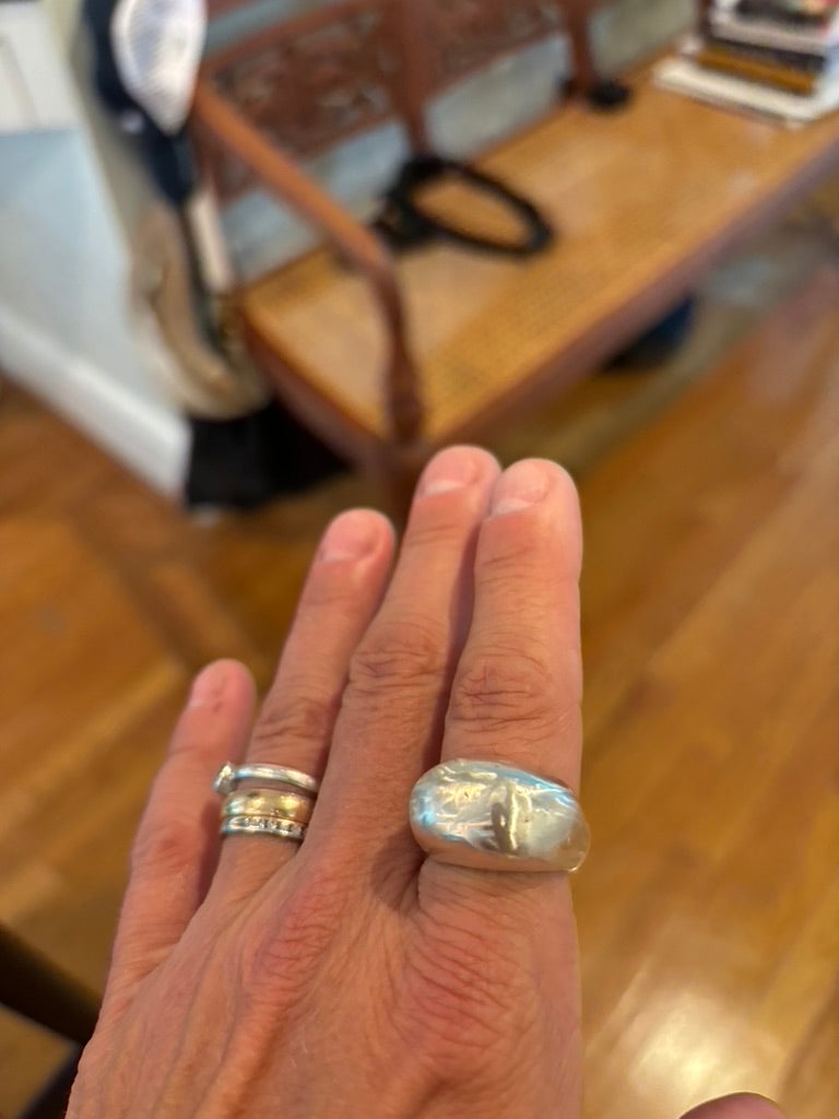 Big Bean Silver Dome Ring