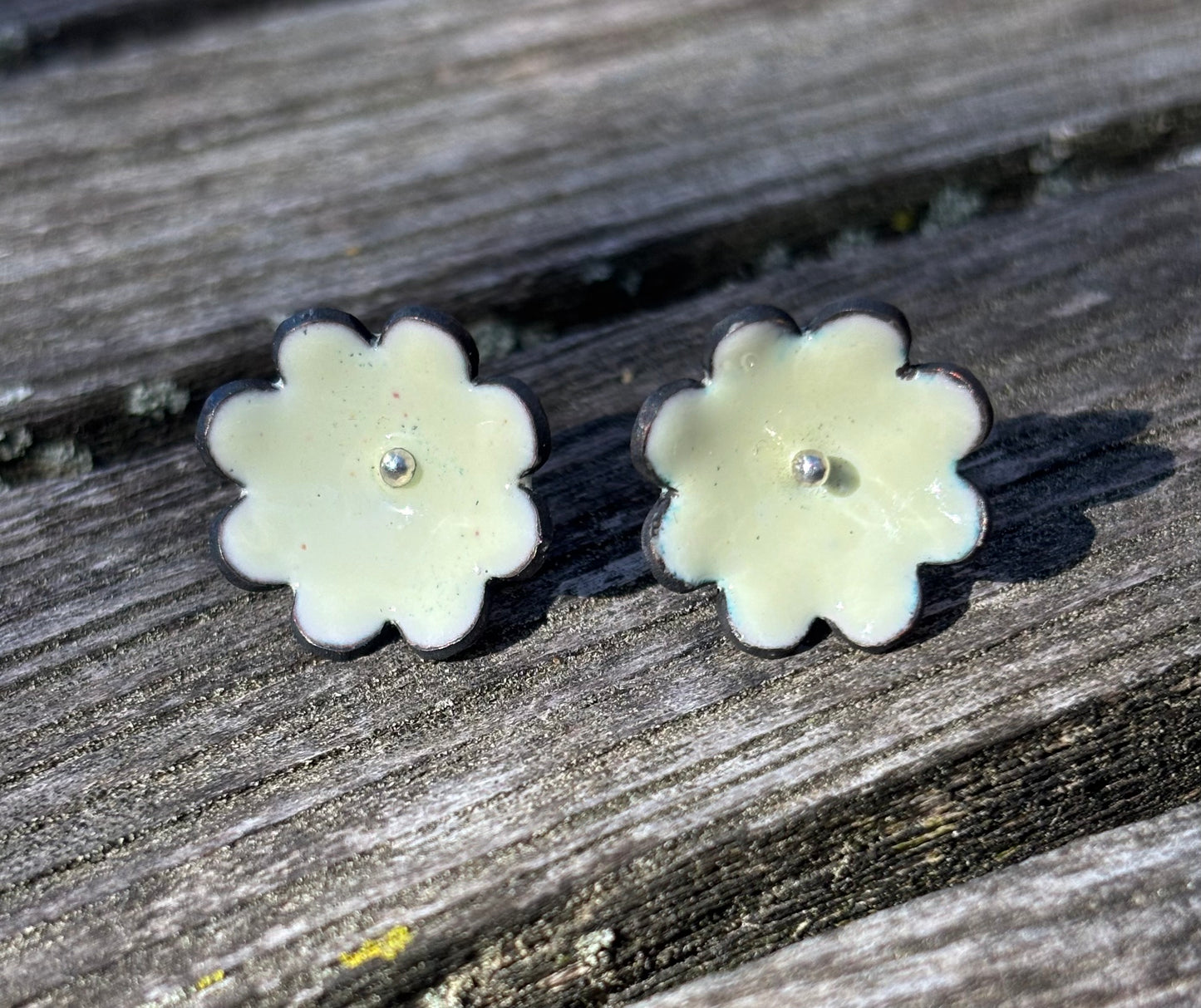 enamel flower studs