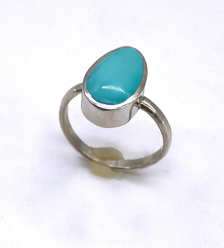 Teardrop Turquoise sterling silver ring