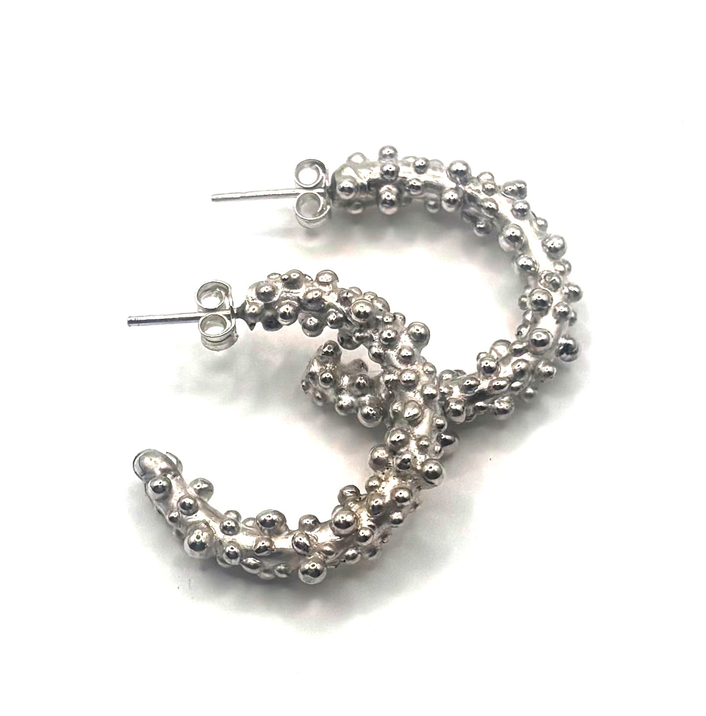 Bubble Hoops in Silver, small