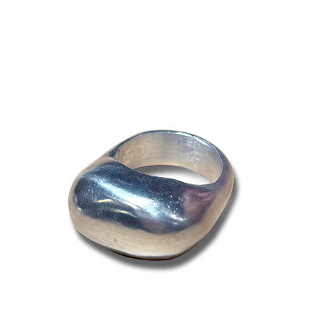 Big Bean Silver Dome Ring