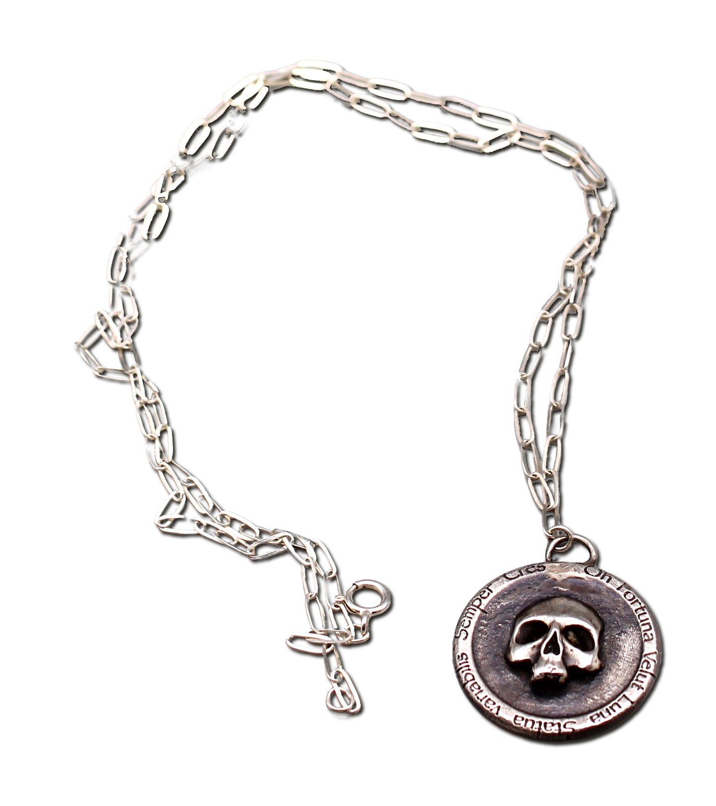 momento mori skull coin pendant