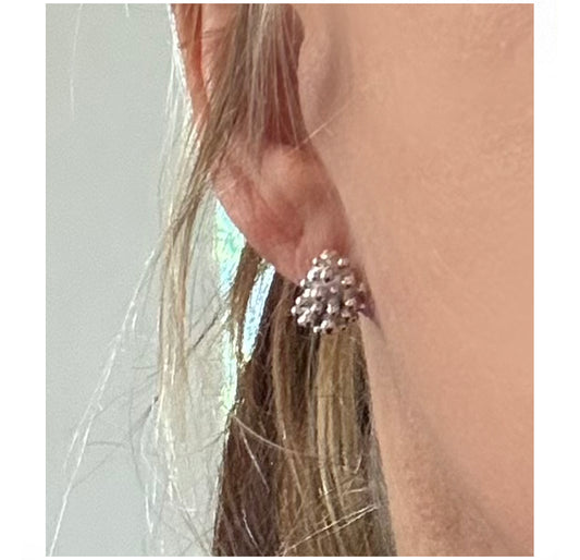 Silver Bubble Stud Earrings