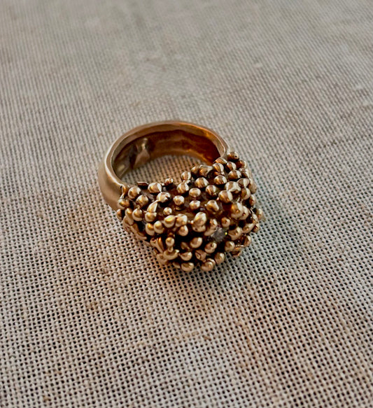 Hidden gem bronze bubble ring