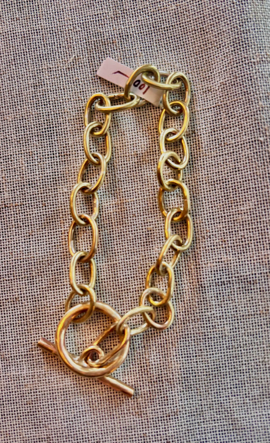 Brass toggle clasp bracelet