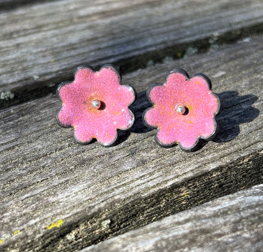 Enamel Flower Studs