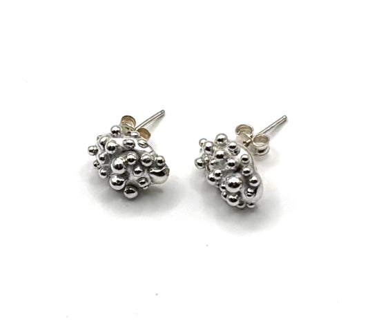 Silver Bubble Stud Earrings