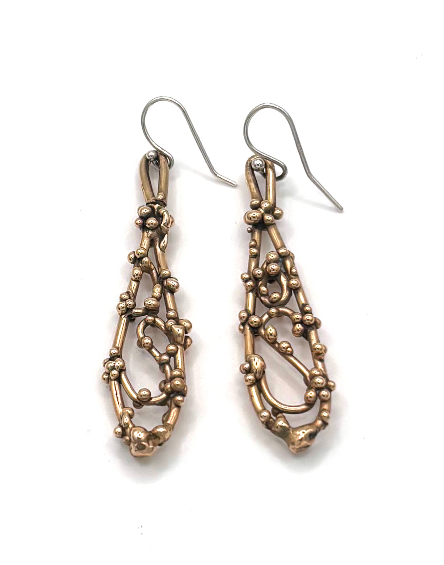 Bronze Bubble Lattice Earrings