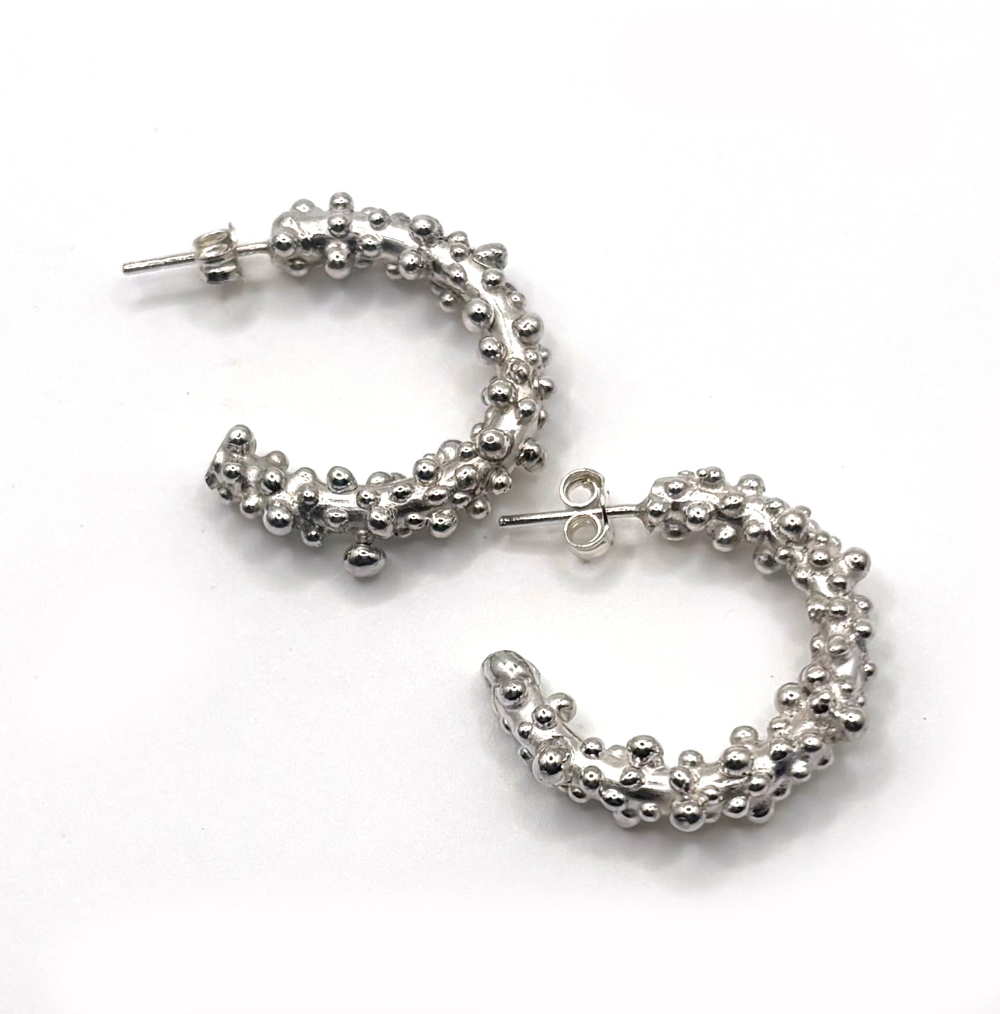 Bubble Hoops in Silver, small