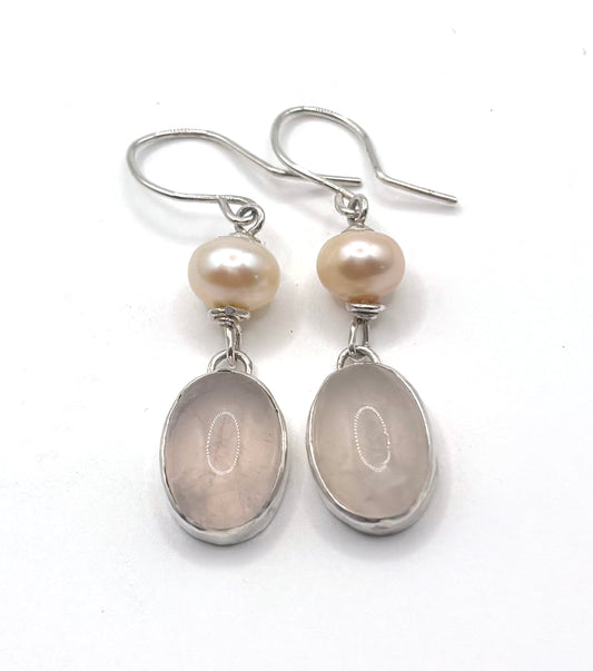 Moonstone and Pearl Earrings