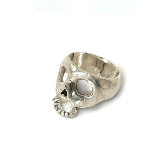 Wrap skull silver ring